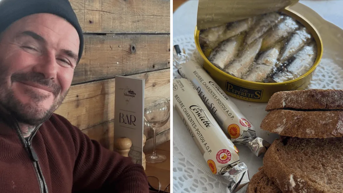 La légende du football anglais a apprécié ses sardines dégustées avec du beurre Conviette