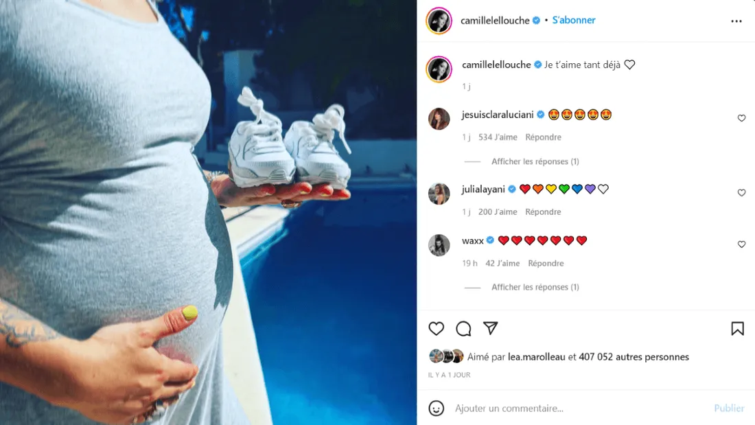 Camille Lellouche attend une petite fille