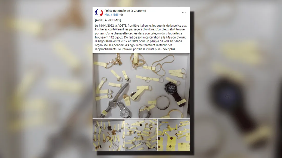 Angoulême : un ex-détenu arrêté à la frontière italienne avec des bijoux dans le caleçon