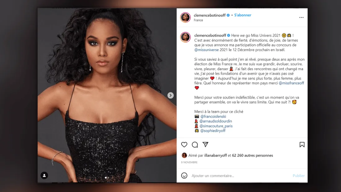 Clémence Botino positive au Covid-19 à quelques jours de sa participation à Miss Univers
