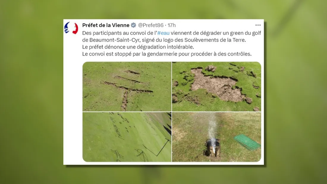 Convoi de l'eau : des dégradations au golf de Beaumont-Saint-Cyr