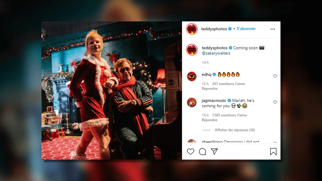 Ed Sheeran se dévoile en tenue de Noël