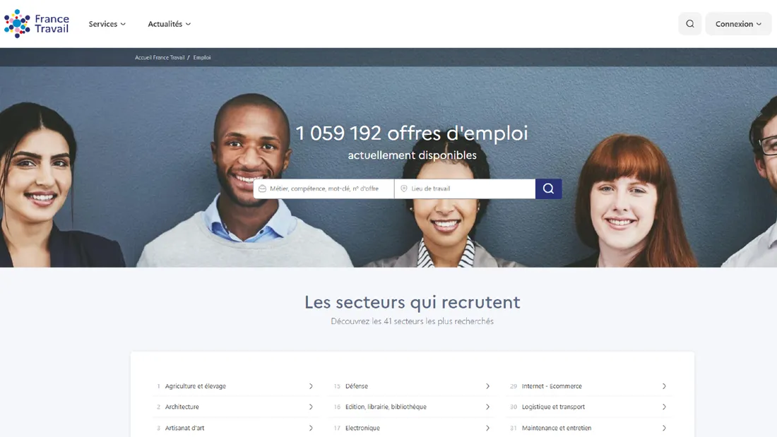 Plus d'un million d'offres d'emplois sont à pouvoir en France sur le site de France Travail