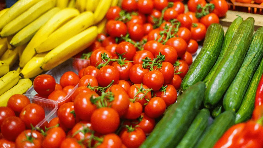 Fruits et légumes sur un marché