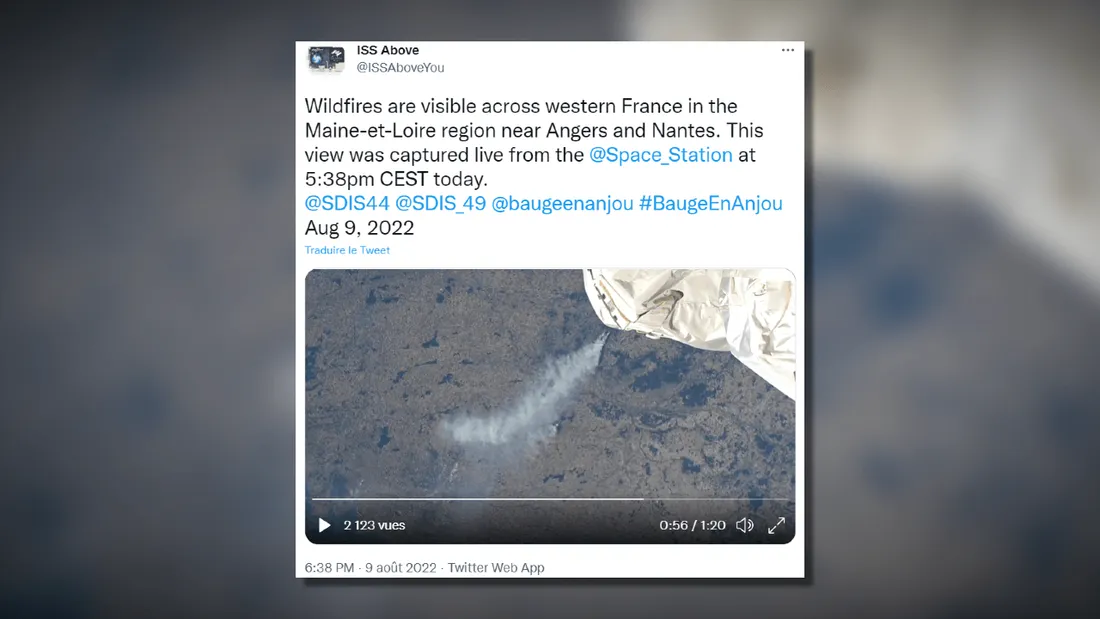 L’incendie d’Anjou visible depuis l’espace 