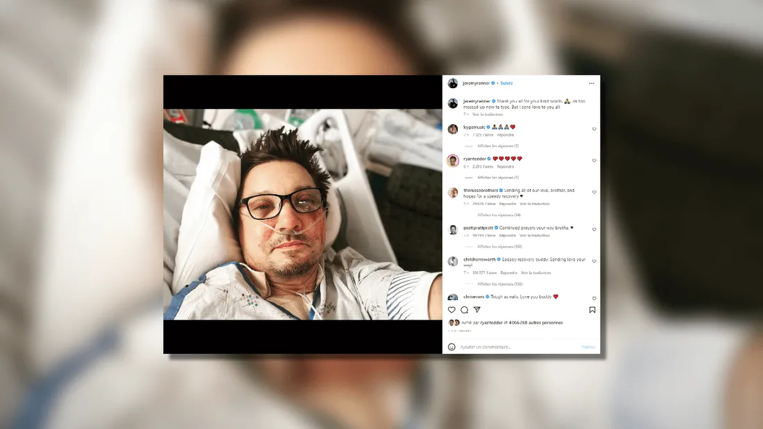 Après son accident, l’acteur Jeremy Renner donne des nouvelles