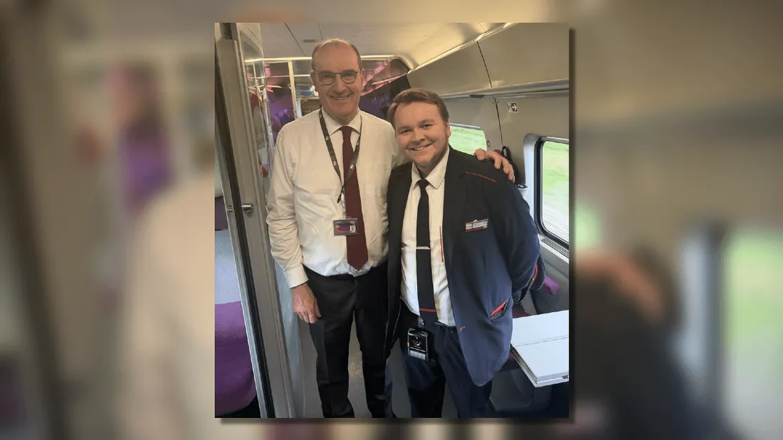 Jean Castex et le chef du bord du 