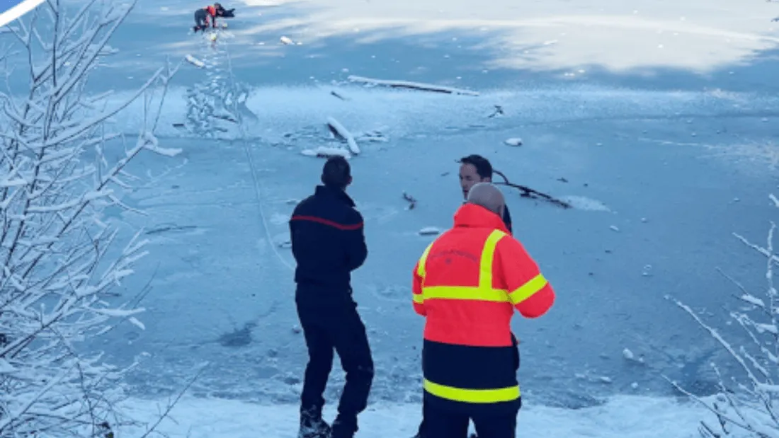 L'intervention des sapeurs-pompiers de Vendée pour sortir un adolescent tombé dans un lac gelé.