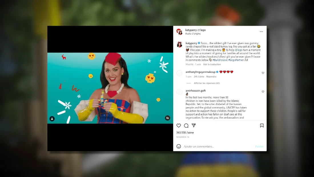 Katy Perry s’associe à LEGO® pour les fêtes de Noël