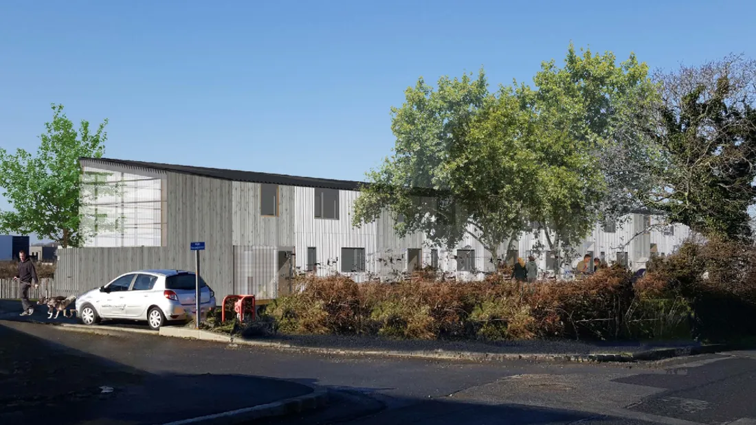 Un visuel représentant les futures maisons en carton que l'on retrouvera à Brest.