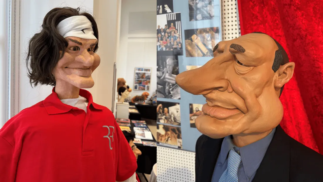 Marionnettes de Roger Federer et Jacques Chirac
