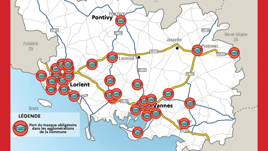 Morbihan : le masque obligatoire en extérieur le week-end dans certaines agglomérations