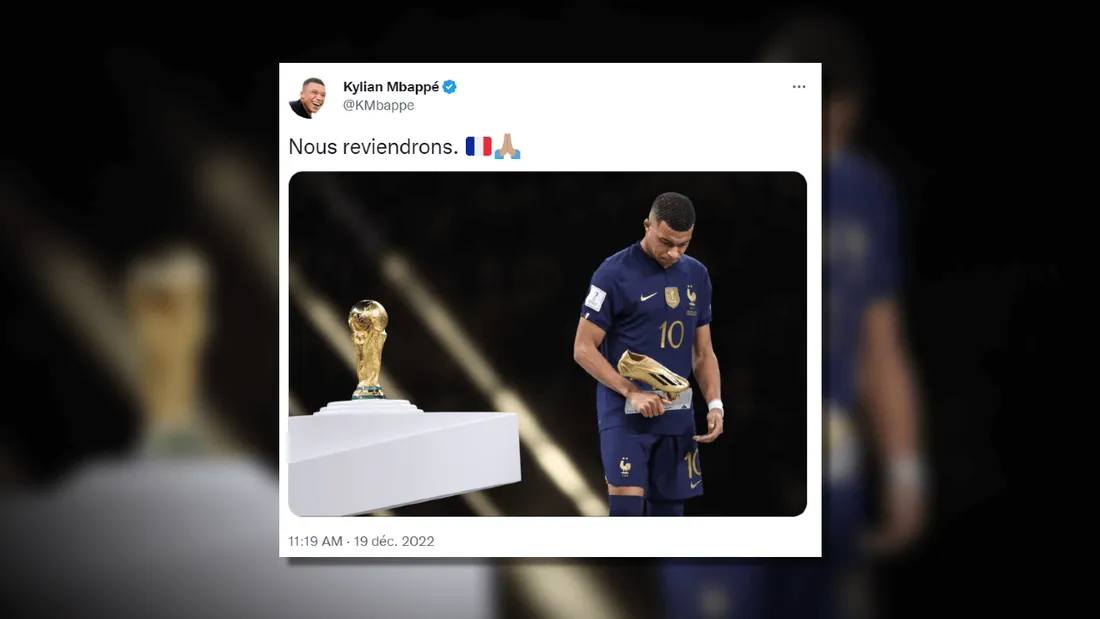 Coupe du monde : Kylian Mbappé réagit à la finale sur les réseaux sociaux