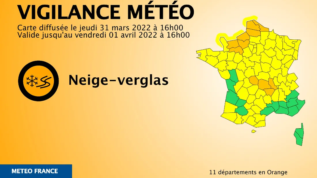 Épisode neigeux : 11 départements placés en vigilance orange