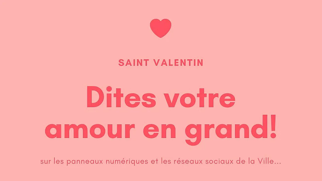 Message Saint-Valentin sur panneaux de la ville de Limoges