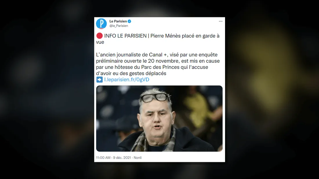 Pierre Ménès placé en garde à vue
