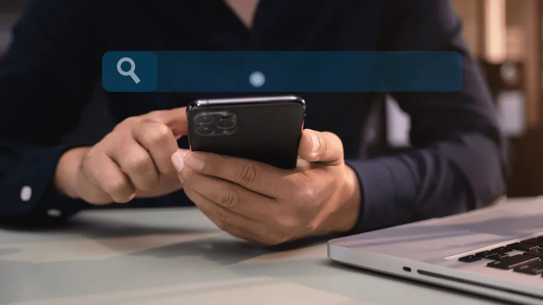 Recherche sur un smartphone