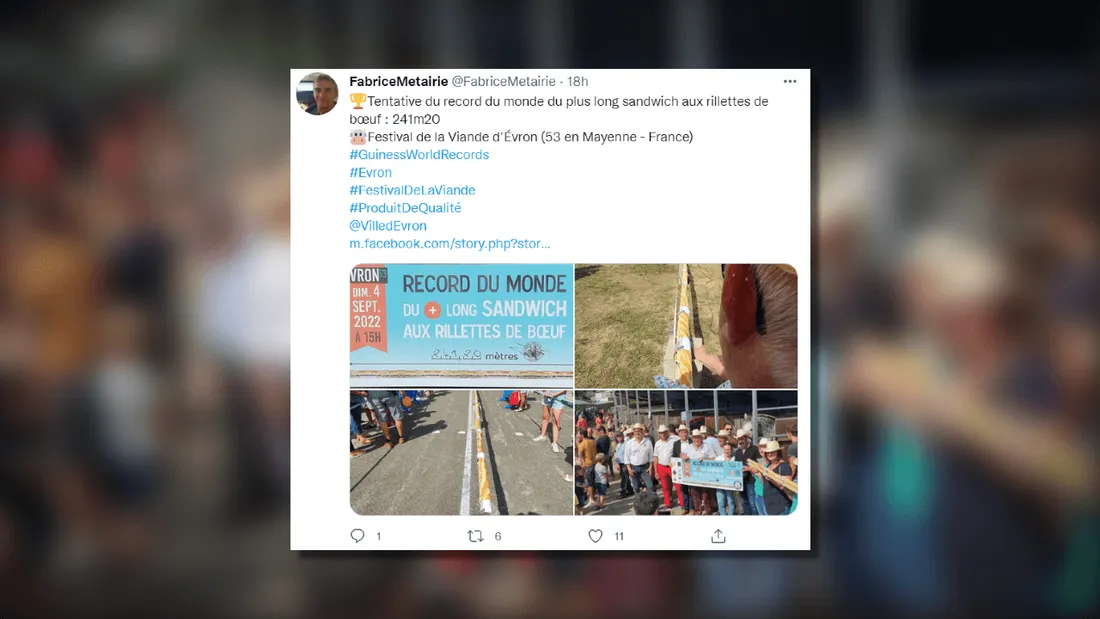 Le record du plus long sandwich de rillettes au monde battu en Mayenne 