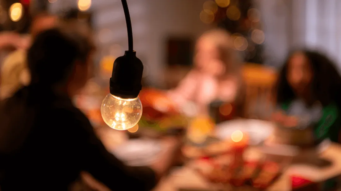 Repas du réveillon avec électricité