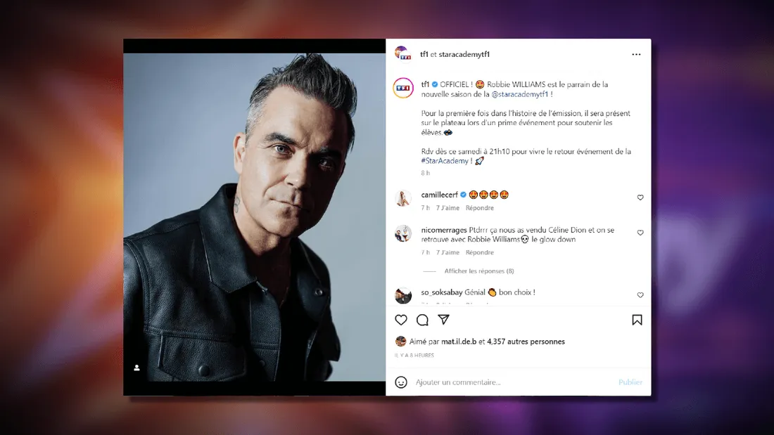 Robbie Williams sera le parrain de la Star Academy 