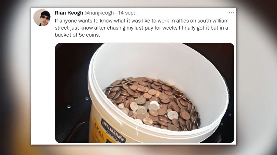 Dernier salaire en pièces de 5 centimes