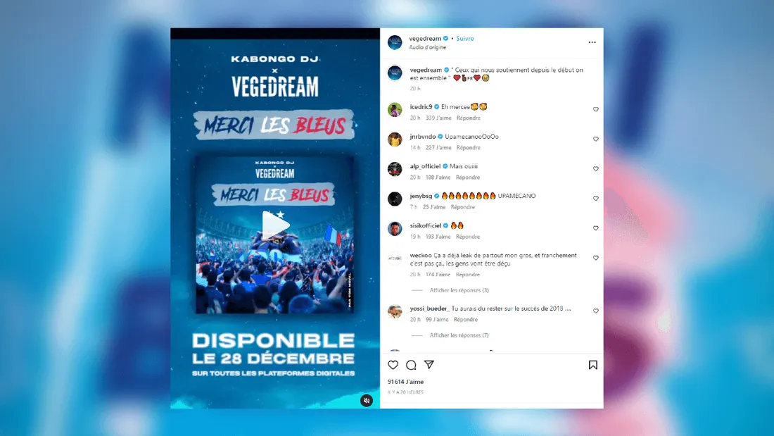 Le rappeur orléanais Vegedream remercie les Bleus dans une nouvelle chanson