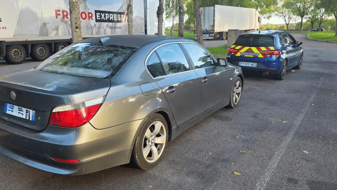 La berline interceptée en excès de vitesse sur l'A20