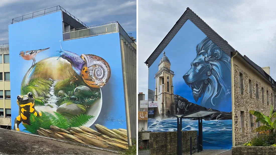 Les deux fresques de Zag à Quimper et Lesneven.