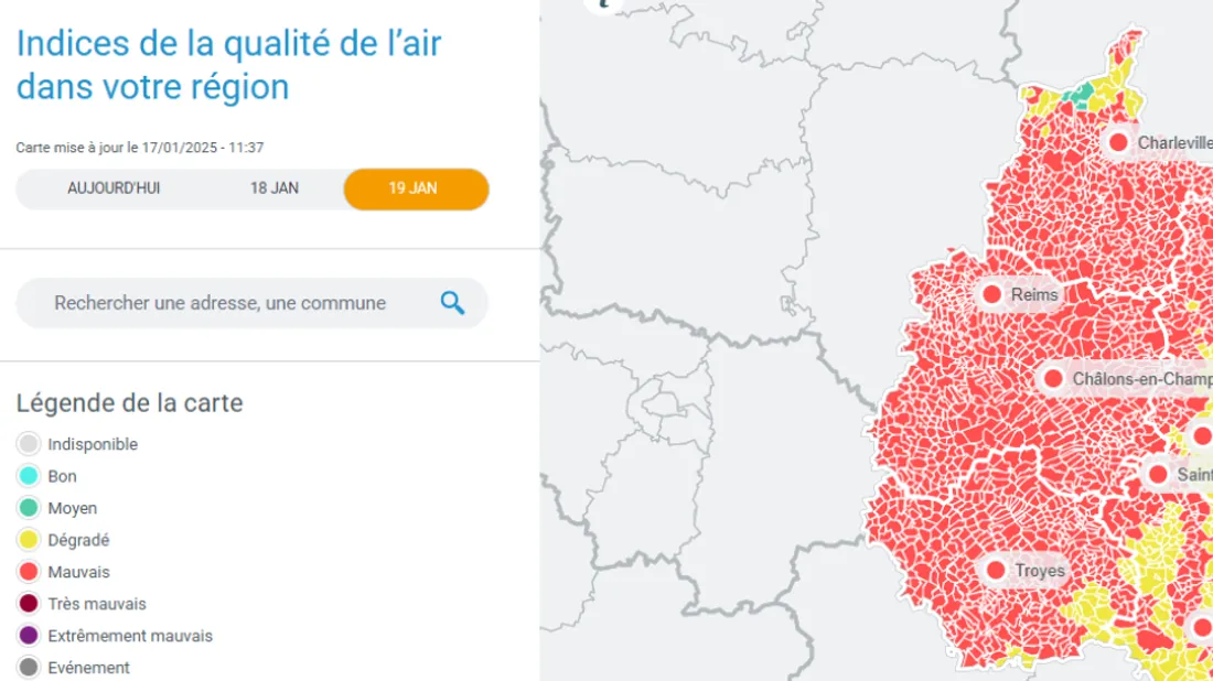 Carte ATMO Grand Est