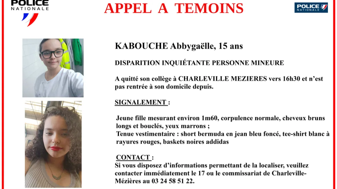 Disparition inquiétante
