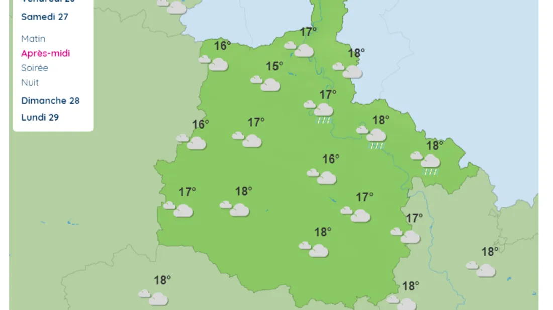 Capture d'écran météo France