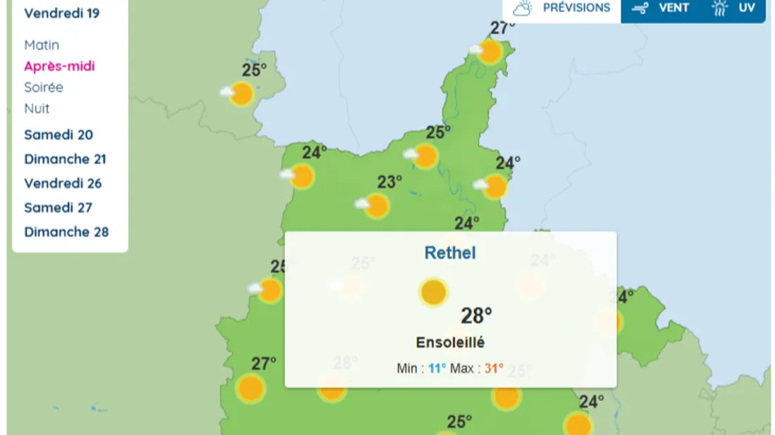 Capture carte Météo France