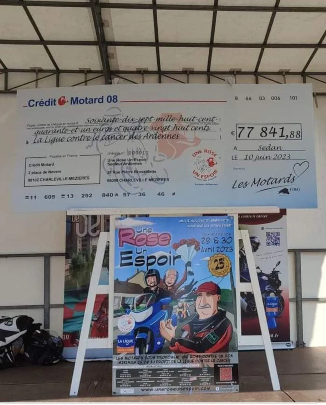 chèque une rose un espoir 23