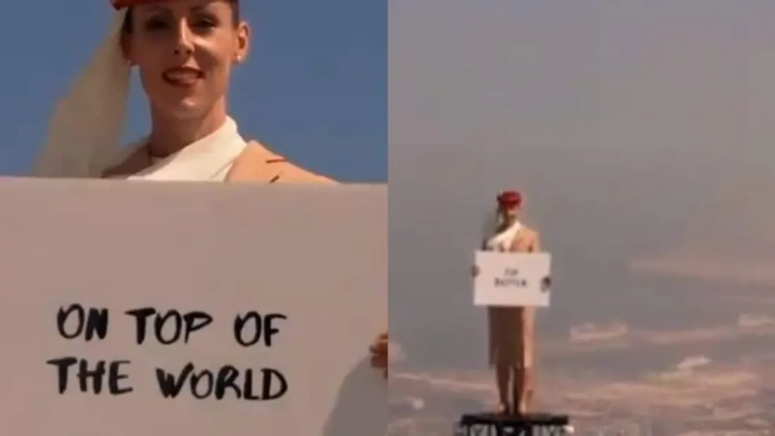 Une femme grimpe à plus de 800 mètres d’altitude au-dessus du Burj Khalifa !