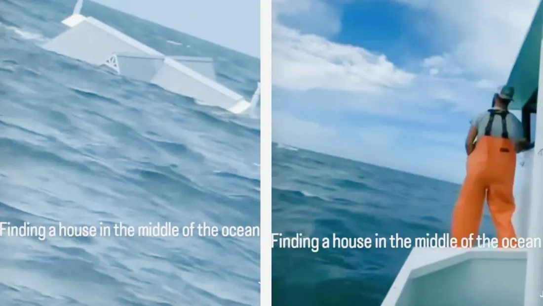 Une maison mystérieuse découverte abandonnée en plein océan : quel est son secret caché ?(VIDÉO)