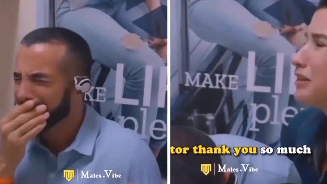 Un homme sourd entend la voix de sa femme pour la première fois, sa réaction est hilarante! (VIDÉO)