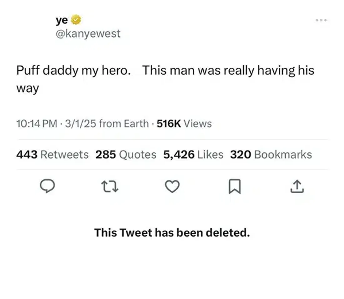 Kanye West soutient encore Diddy malgré la controverse