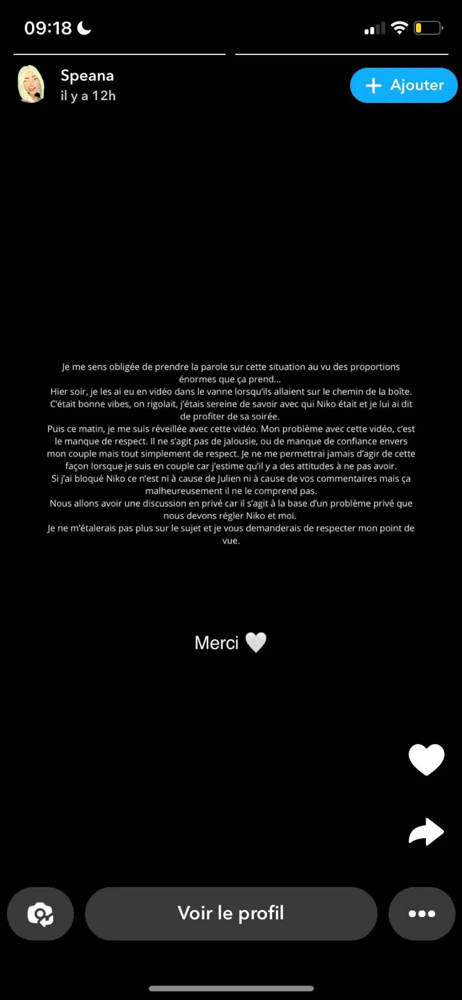 Rapprochement entre Nikola Lozina et Mélanie Dedigama : Stéphanie Clerbois réagit