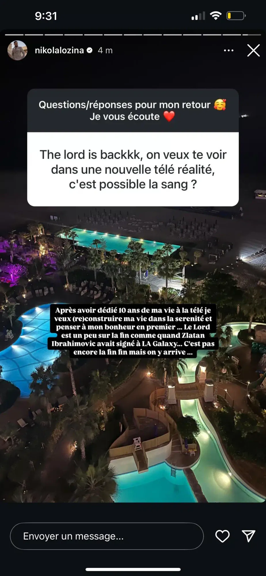 Nikola Lozina envisage de quitter la télé-réalité pour une vie de famille