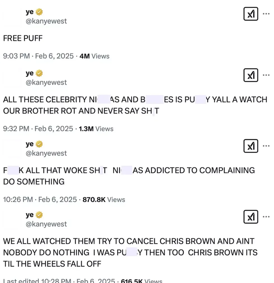 Ye s'exprime sur la situation de Diddy face au mouvement #MeToo