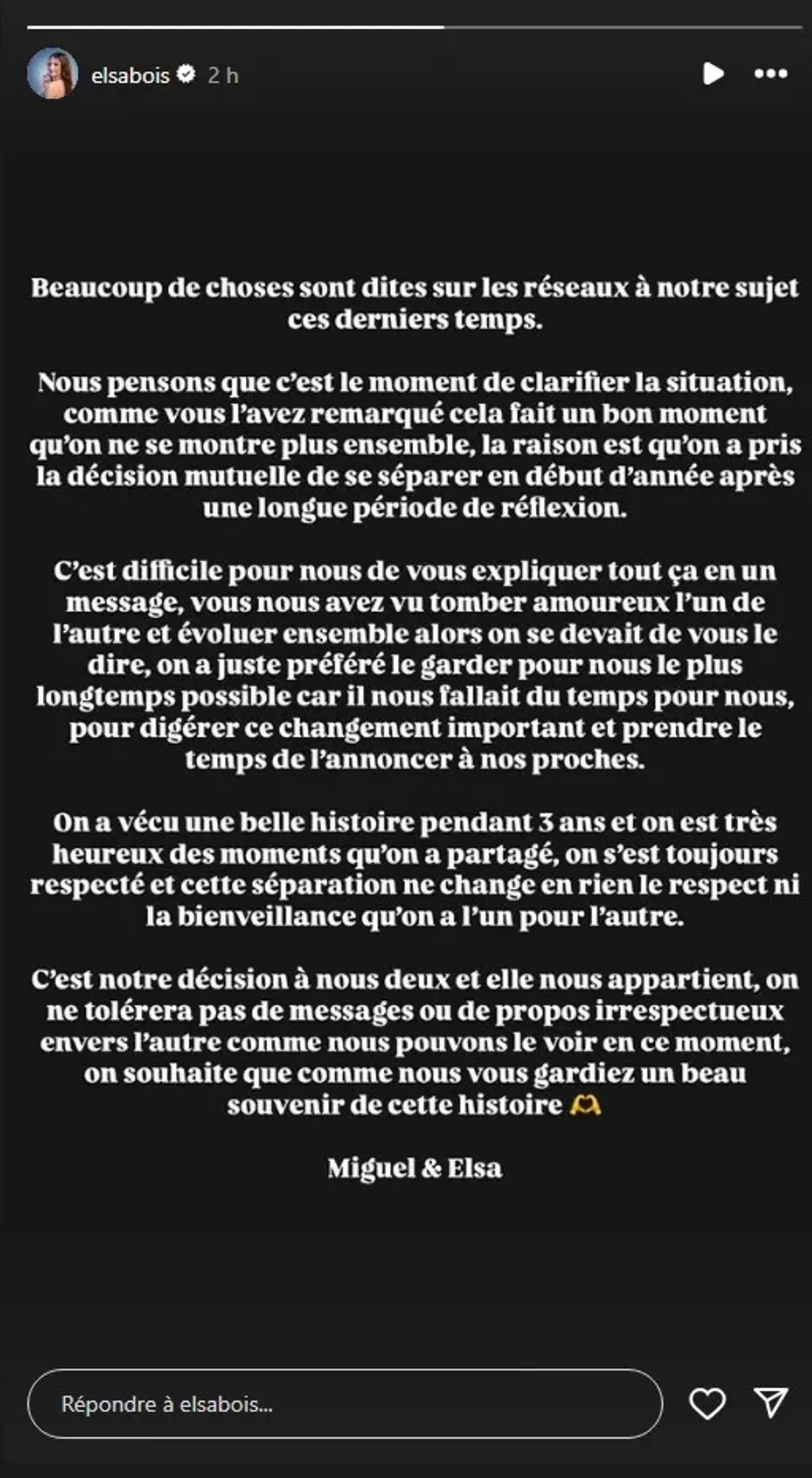 Michou et Elsa se séparent après trois ans de relation 