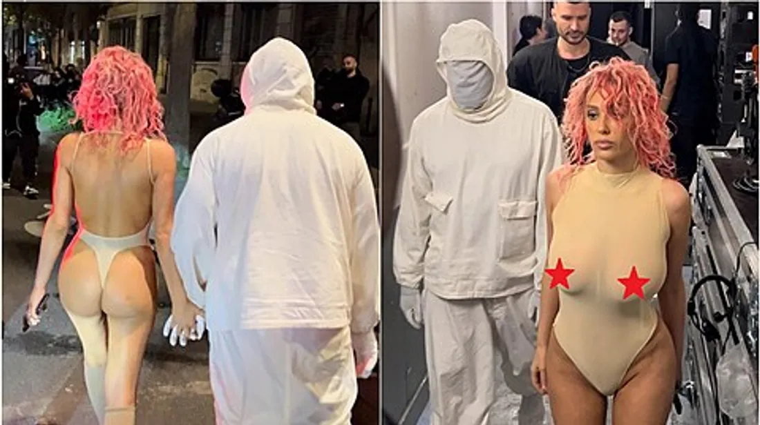 Bianca Censori surprend avec sa tenue osée aux côtés de Kanye West à Paris