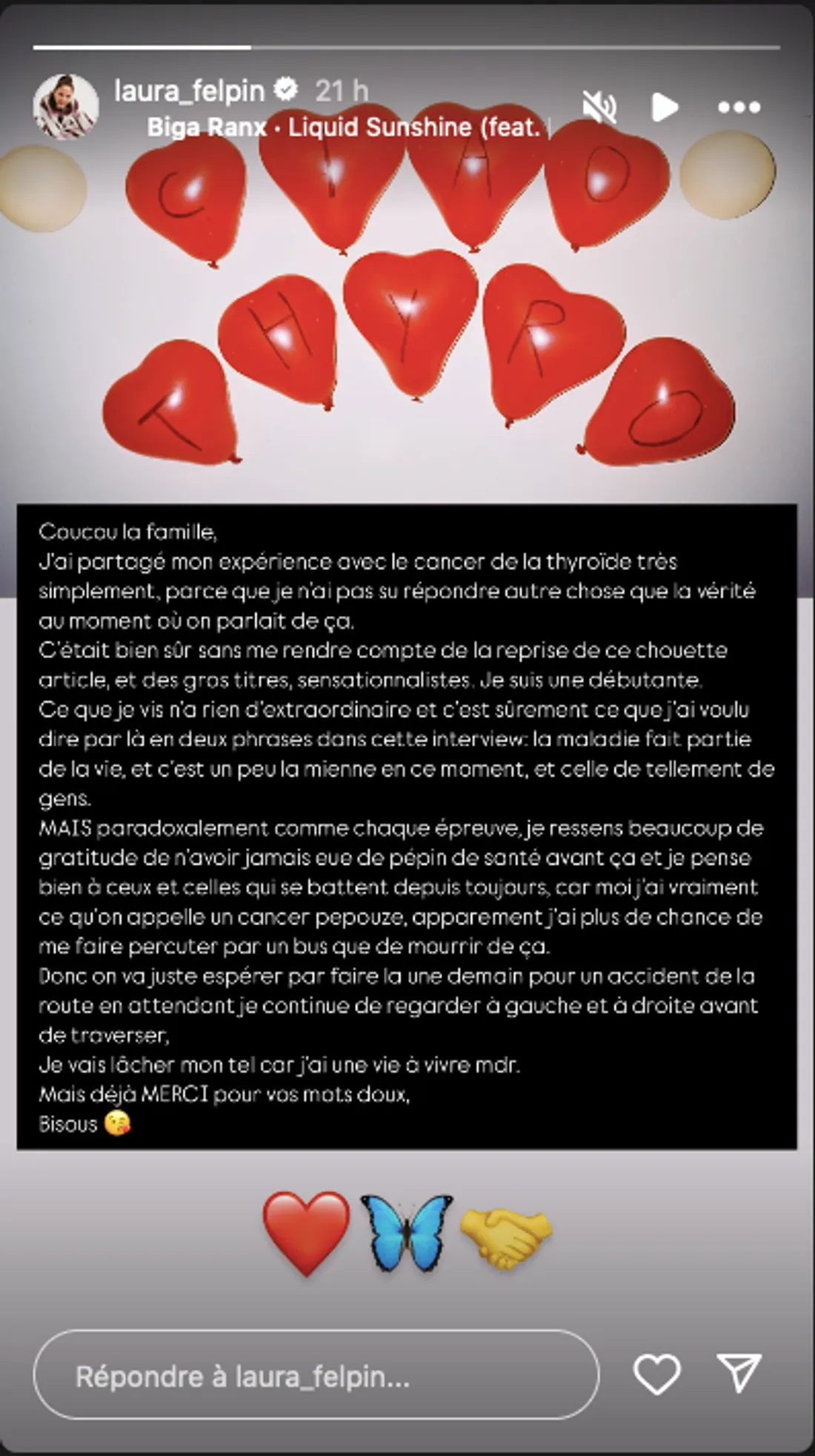 Laura Felpin s'exprime après la révélation sur son cancer 