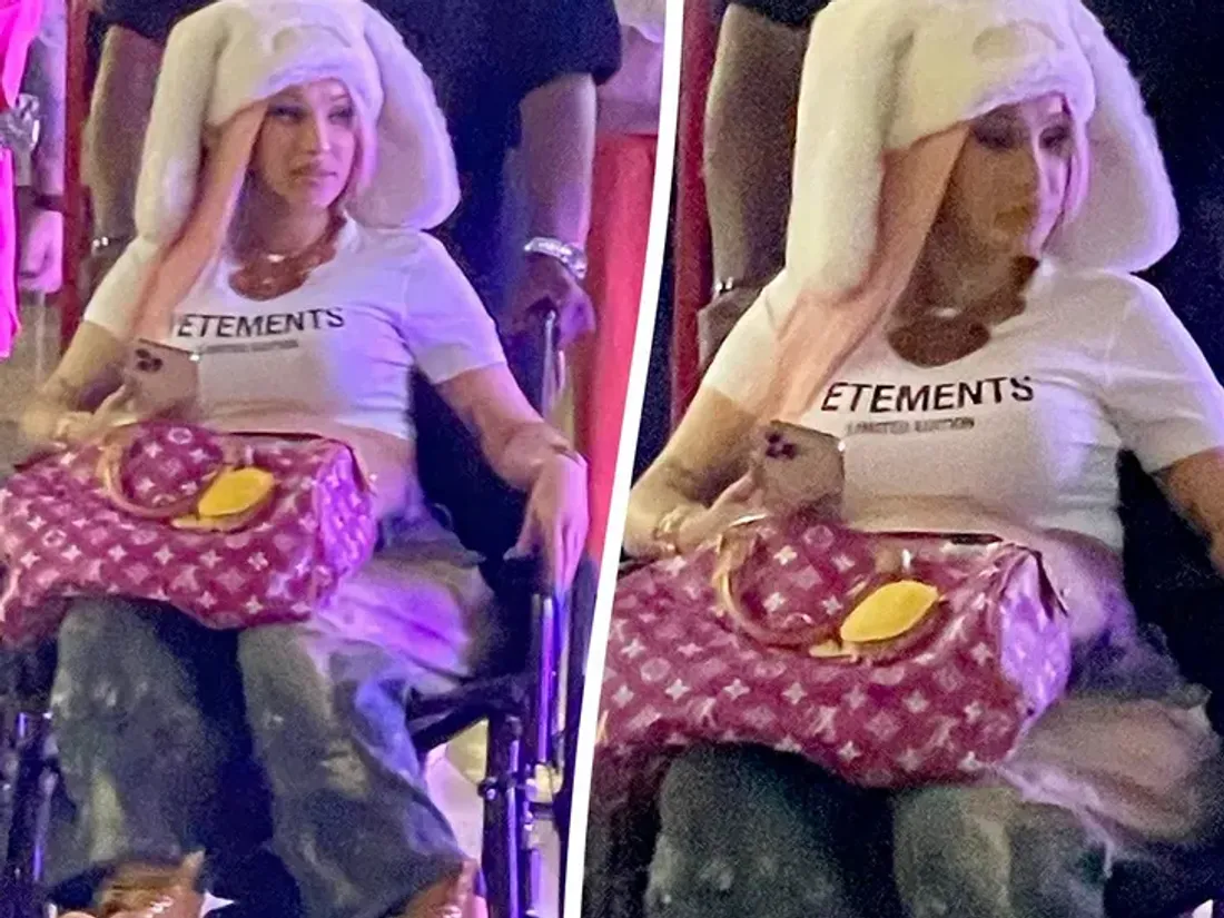 Cardi B : elle se balade en fauteuil roulant dans un parc d'attractions