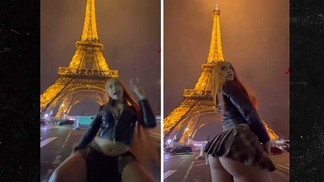 Ice Spice en tenue osée devant la Tour Eiffel