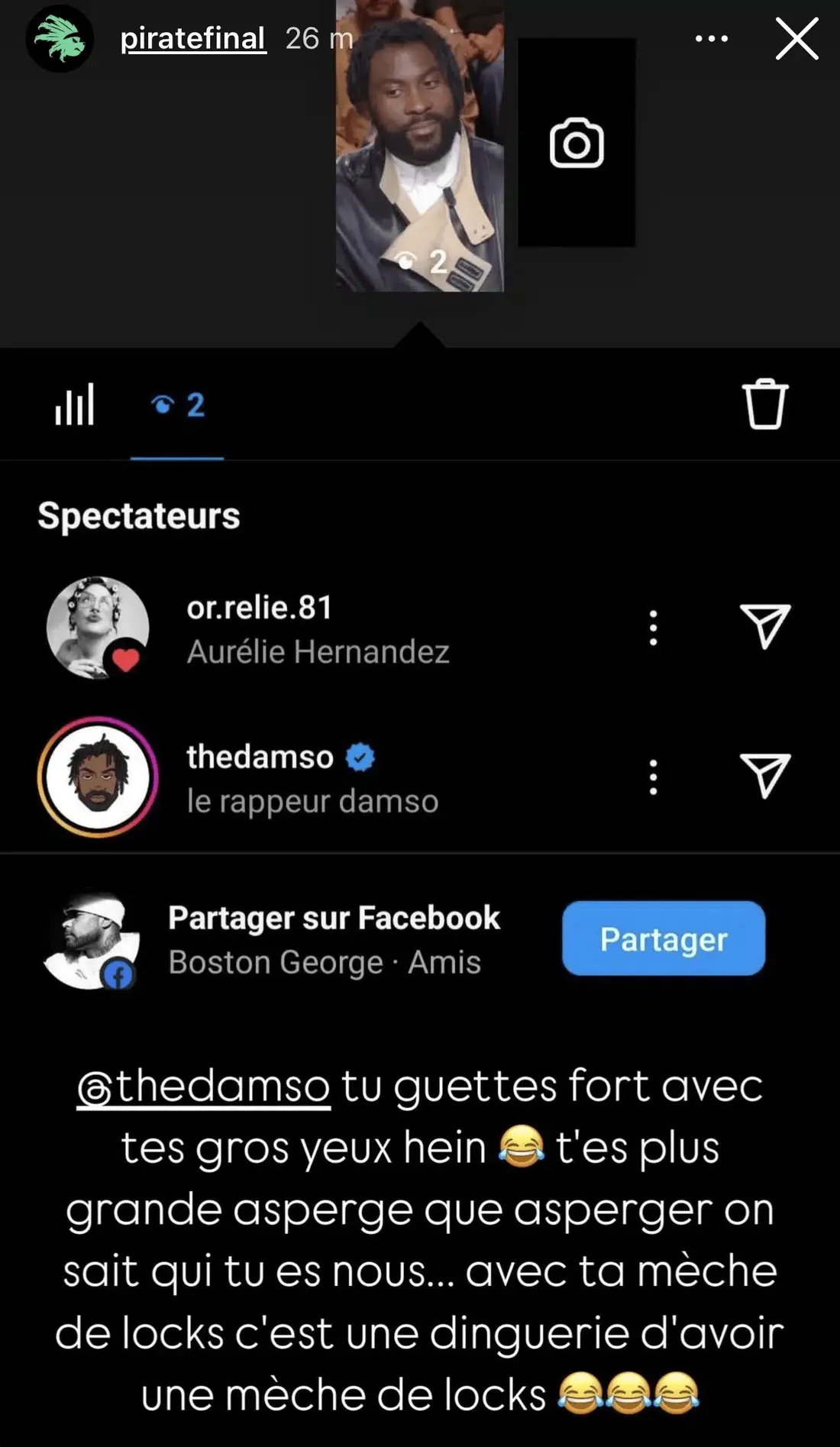 Booba lance une pique à Damso sur les réseaux