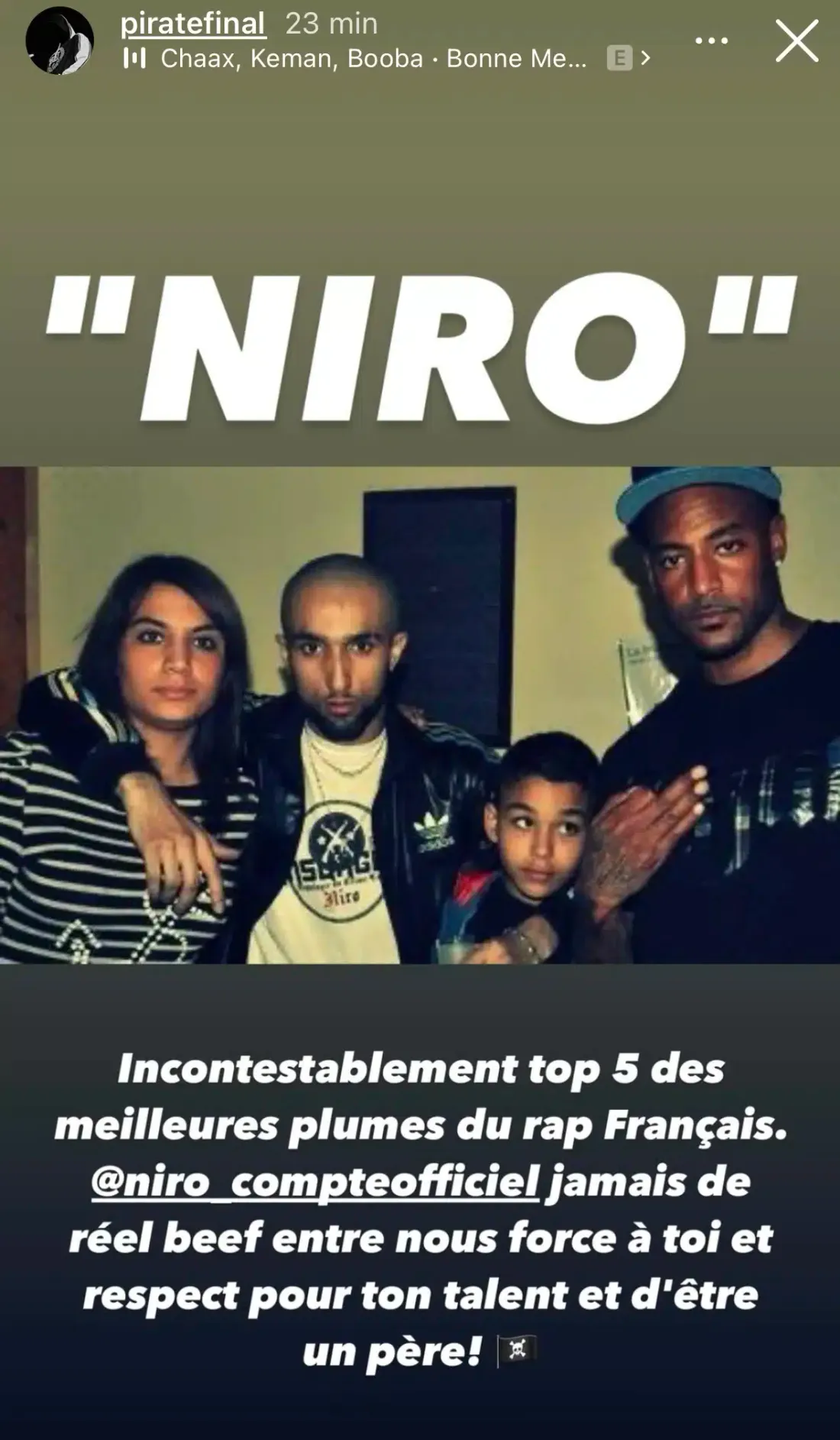 Booba place Niro parmi les as de l'écriture rap en France