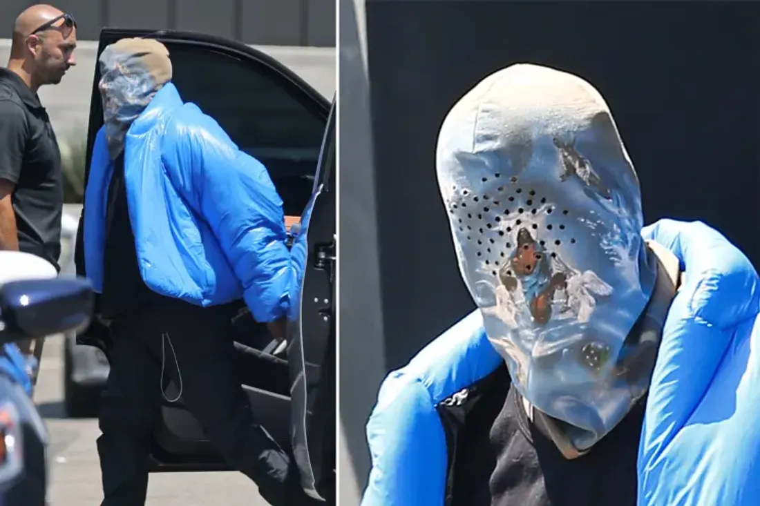 kanye west fait parler avec un masque de jésus