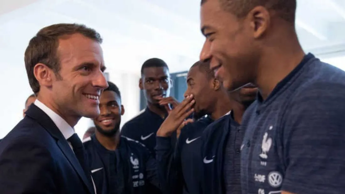 Emmanuel Macron et Kylian Mbappe