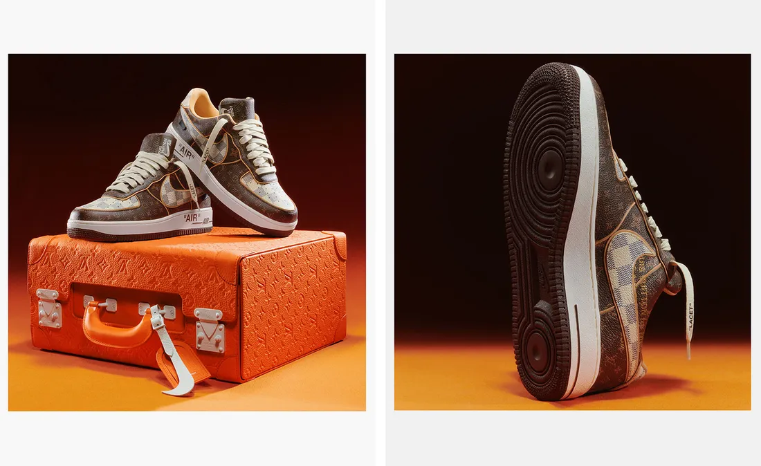 La collaboration entre Nike et Louis Vuitton : la Air Force 1 siglée LV. 
